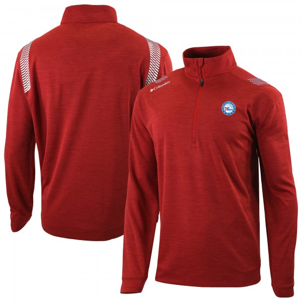 Philadelphia 76ers Columbia Red Oakland Downs Omni-Wick Quarter-Zip Top