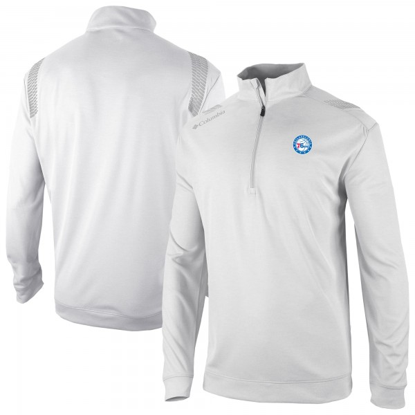 Philadelphia 76ers Columbia White Oakland Downs Omni-Wick Quarter-Zip Top