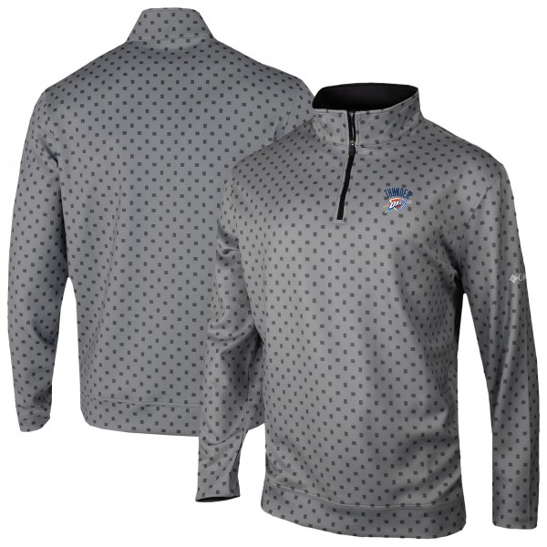 Кофта на короткой молнии Oklahoma City Thunder Columbia Gray Wickham Hills Omni-Wick