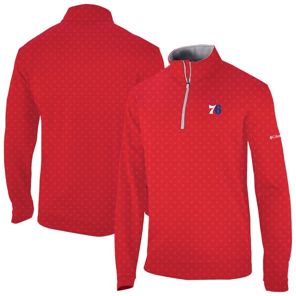 Куртка Philadelphia 76ers Columbia Red Wickham Hills Omni-Wick Quarter-Zip