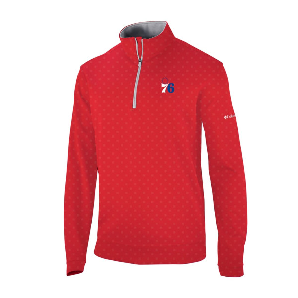 Куртка Philadelphia 76ers Columbia Red Wickham Hills Omni-Wick Quarter-Zip