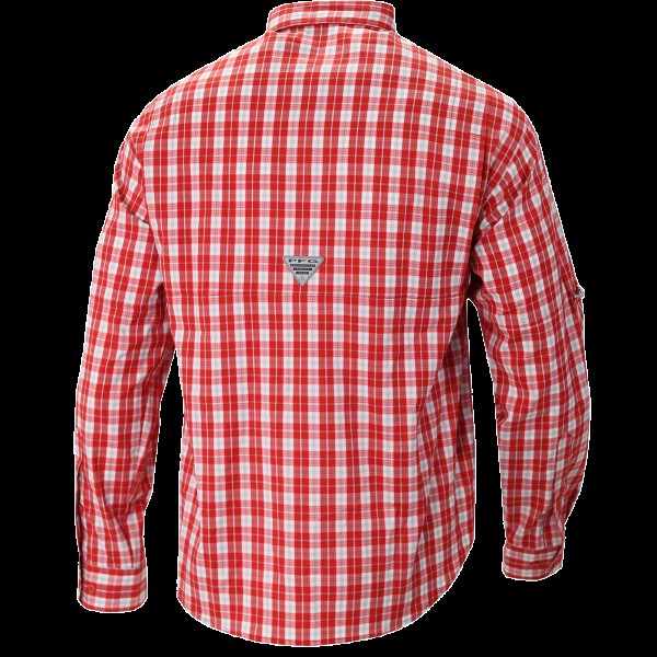 Miami Heat Columbia Red Super Tamiami Omni-Shade Long Sleeve Button-Down Shirt