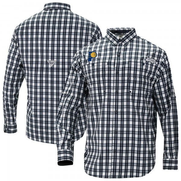 Indiana Pacers Columbia Navy Super Tamiami Omni-Shade Long Sleeve Button-Down Shirt