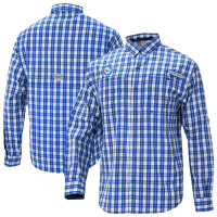 Philadelphia 76ers Columbia Blue Super Tamiami Omni-Shade Long Sleeve Button-Down Shirt