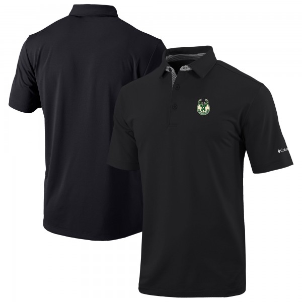 Milwaukee Bucks Columbia Black Omni-Wick Even Lie Polo