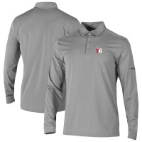 Philadelphia 76ers Columbia Gray Omni-Wick Pin High Long Sleeve Polo