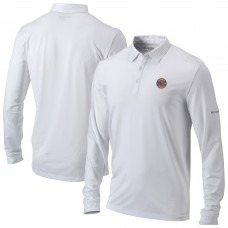 New York Knicks Columbia White Omni-Wick Pin High Long Sleeve Polo