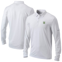 Milwaukee Bucks Columbia White Omni-Wick Pin High Long Sleeve Polo