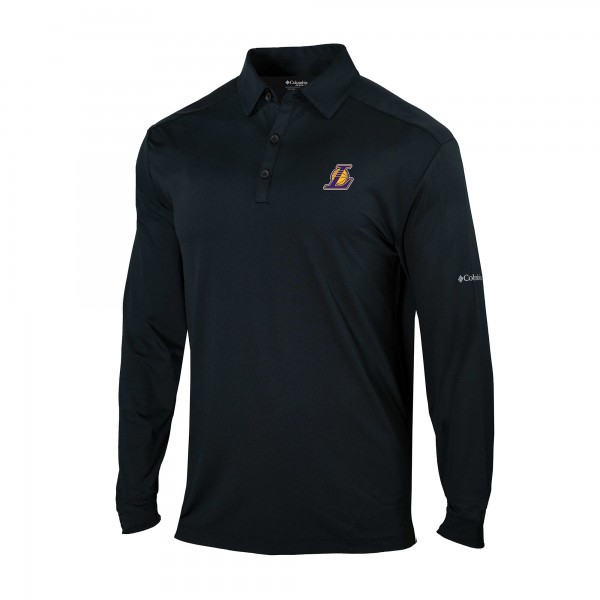Поло Los Angeles Lakers Columbia Black Omni-Wick Pin High Long Sleeve
