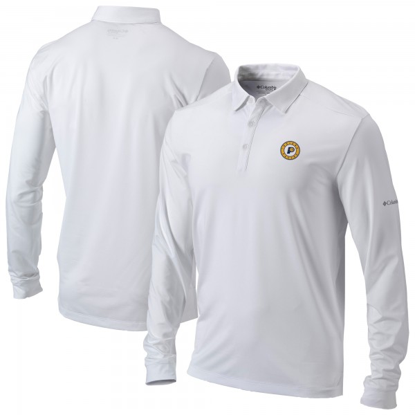 Indiana Pacers Columbia White Omni-Wick Pin High Long Sleeve Polo