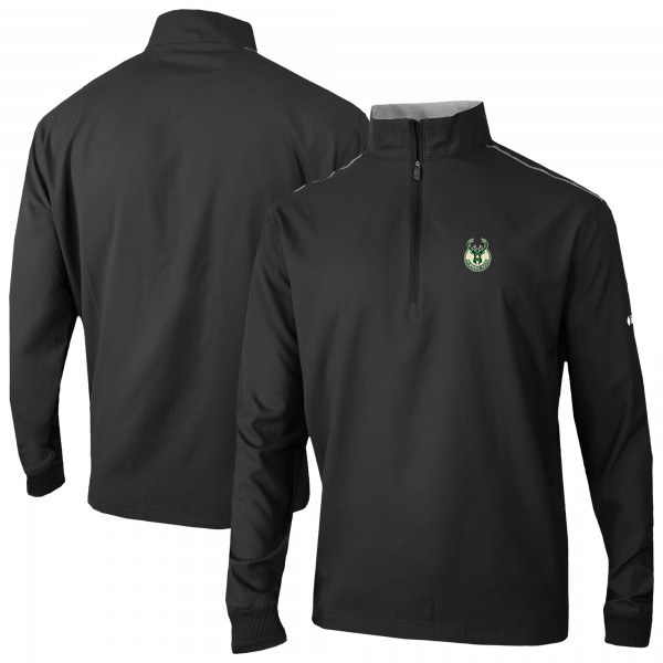 Milwaukee Bucks Columbia Black Omni-Wick Bogeys Paradise Quarter-Zip Top