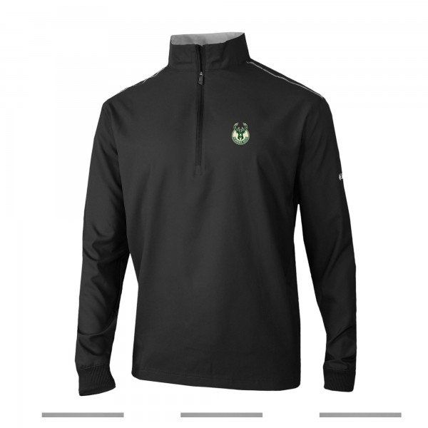 Milwaukee Bucks Columbia Black Omni-Wick Bogeys Paradise Quarter-Zip Top