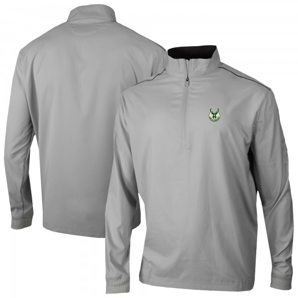 Milwaukee Bucks Columbia Gray Omni-Wick Bogeys Paradise Quarter-Zip Top