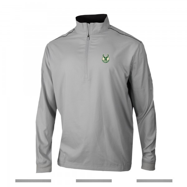 Milwaukee Bucks Columbia Gray Omni-Wick Bogeys Paradise Quarter-Zip Top