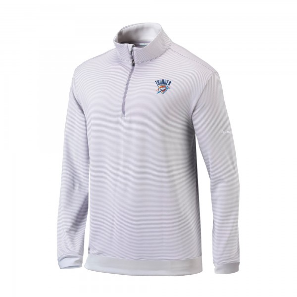 Oklahoma City Thunder Columbia Gray/White Omni-Wick Even Lie Quarter-Zip Top