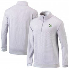 Milwaukee Bucks Columbia Gray/White Omni-Wick Even Lie Quarter-Zip Top