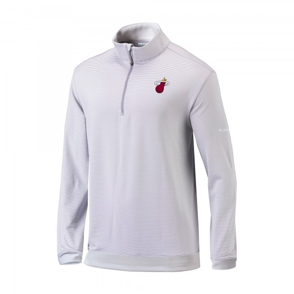Кофта на короткой молнии Miami Heat Columbia Gray/White Omni-Wick Even Lie