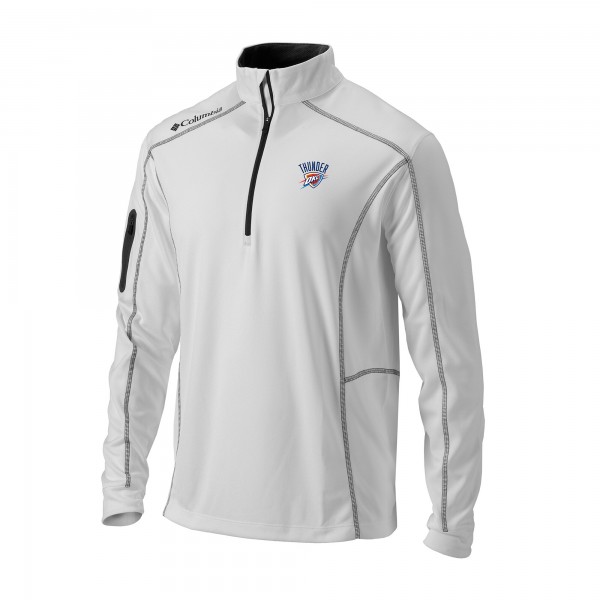 Кофта на короткой молнии Oklahoma City Thunder Columbia White Omni-Wick Shotgun