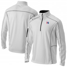 Philadelphia 76ers Columbia White Omni-Wick Shotgun Quarter-Zip Jacket