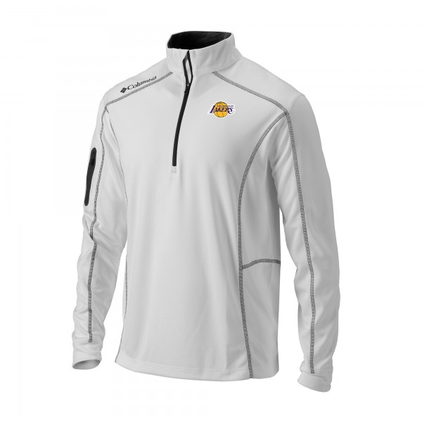 Кофта на короткой молнии Los Angeles Lakers Columbia Omni-Wick Shotgun - White