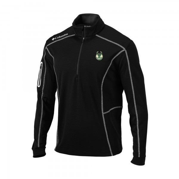 Milwaukee Bucks Columbia Black Omni-Wick Shotgun Quarter-Zip Jacket