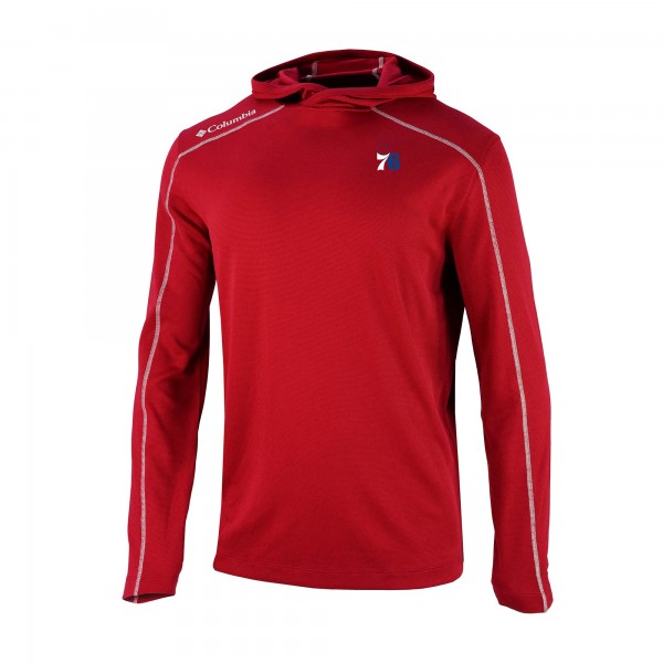 Philadelphia 76ers Columbia Red Omni-Wick Shotgun Pullover Hoodie