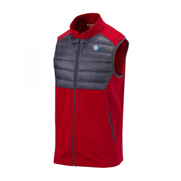 Philadelphia 76ers Columbia Red Omni-Wick In The Element Full-Zip Vest