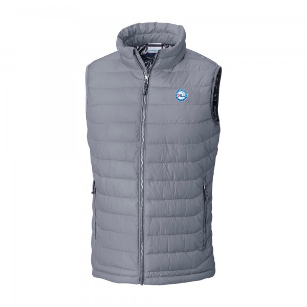 Philadelphia 76ers Columbia Gray Powder Lite Omni-Heat Reflective Full-Zip Vest