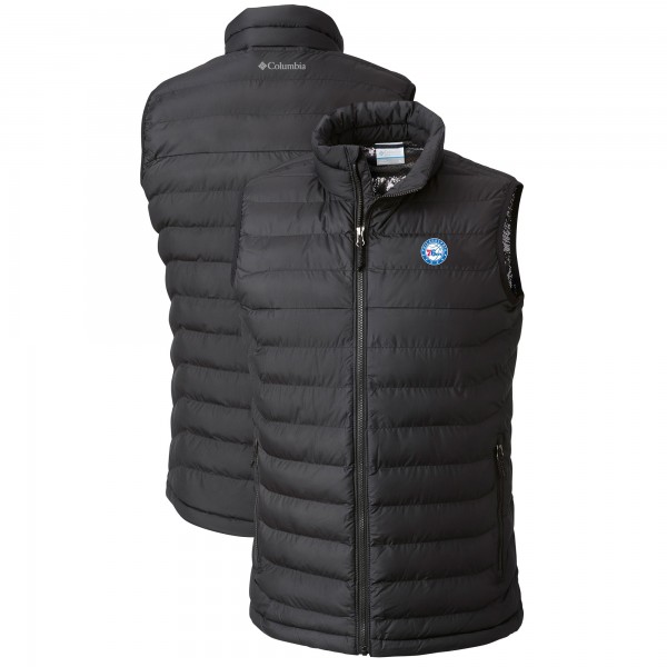 Philadelphia 76ers Columbia Black Powder Lite Omni-Heat Reflective Full-Zip Vest