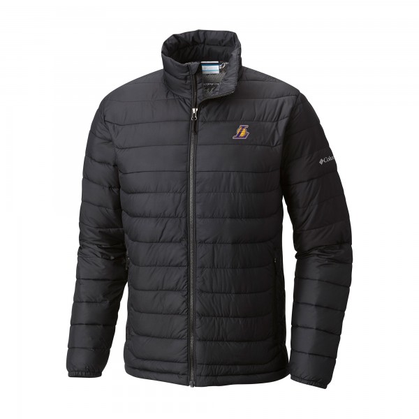 Los Angeles Lakers Columbia Black Powder Lite Omni-Heat Reflective Full-Zip Jacket