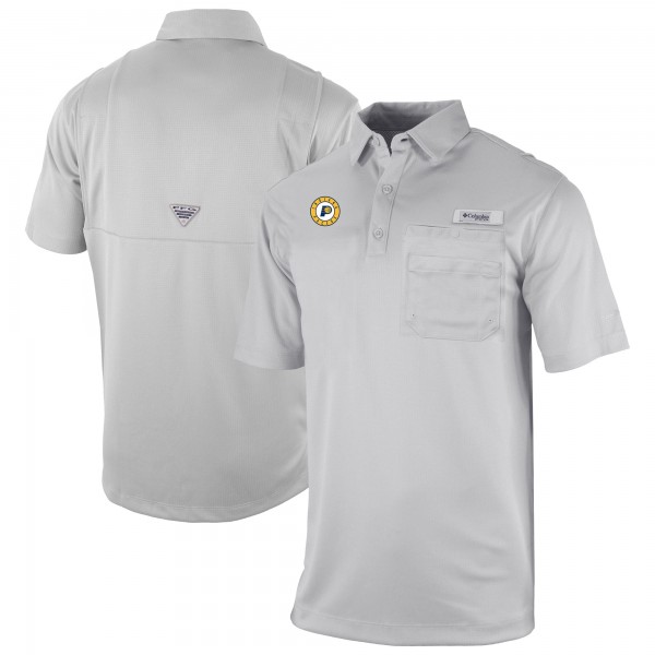 Indiana Pacers Columbia Gray Omni-Wick Flycaster Pocket Polo