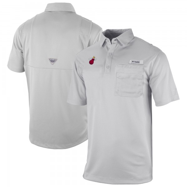 Поло Miami Heat Columbia Gray Omni-Wick Flycaster Pocket