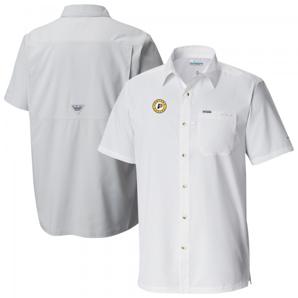 Indiana Pacers Columbia White Slack Tide Camp Button-Up Shirt