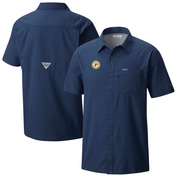 Indiana Pacers Columbia Navy Slack Tide Camp Button-Up Shirt
