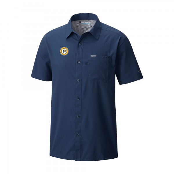 Indiana Pacers Columbia Navy Slack Tide Camp Button-Up Shirt
