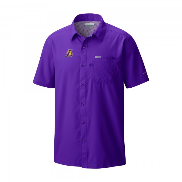 Рубашка с коротким рукавом Los Angeles Lakers Columbia Purple Slack Tide Camp