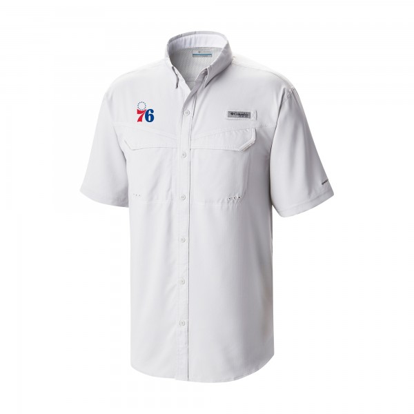 Philadelphia 76ers Columbia White Omni-Wick Low Drag Offshore Button-Up Shirt