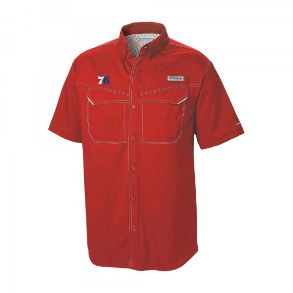Philadelphia 76ers Columbia Red Omni-Wick Low Drag Offshore Button-Up Shirt