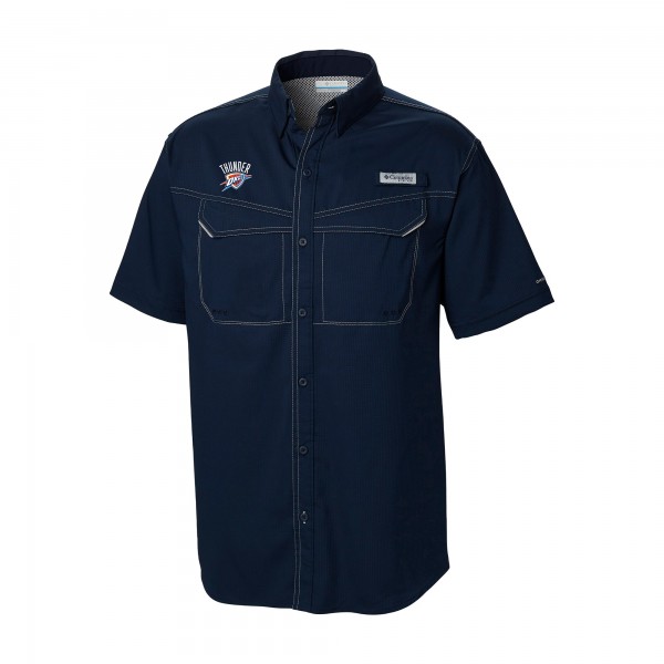 Рубашка с коротким рукавом Oklahoma City Thunder Columbia Navy Omni-Wick Low Drag Offshore
