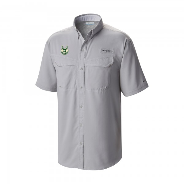 Milwaukee Bucks Columbia Gray Omni-Wick Low Drag Offshore Button-Up Shirt