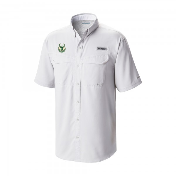Milwaukee Bucks Columbia White Omni-Wick Low Drag Offshore Button-Up Shirt
