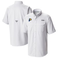 Indiana Pacers Columbia White Omni-Wick Low Drag Offshore Button-Up Shirt