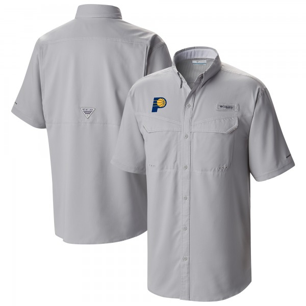 Indiana Pacers Columbia Gray Omni-Wick Low Drag Offshore Button-Up Shirt