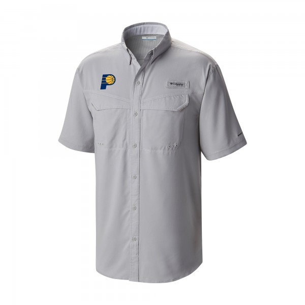 Indiana Pacers Columbia Gray Omni-Wick Low Drag Offshore Button-Up Shirt