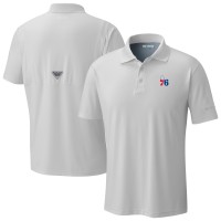 Philadelphia 76ers Columbia White Low Drag Offshore Polo