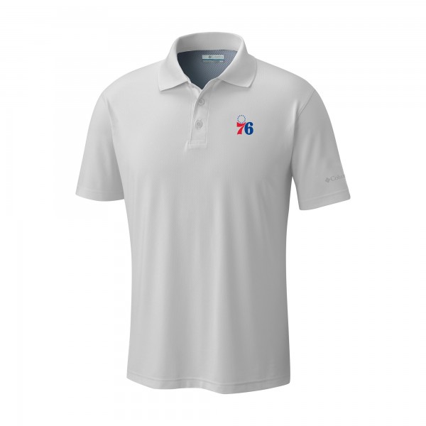 Philadelphia 76ers Columbia White Low Drag Offshore Polo