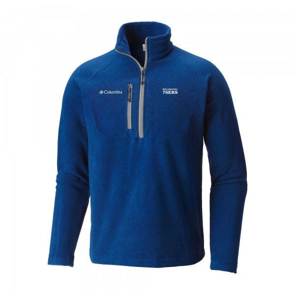 Philadelphia 76ers Columbia Blue Fast Trek III Half-Zip Fleece Pullover