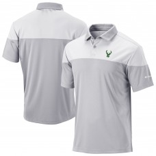 Milwaukee Bucks Columbia Gray Omni-Wick Best Ball Polo