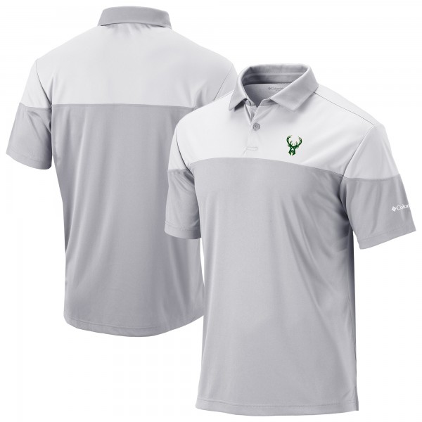 Milwaukee Bucks Columbia Gray Omni-Wick Best Ball Polo