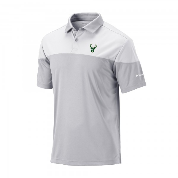 Milwaukee Bucks Columbia Gray Omni-Wick Best Ball Polo